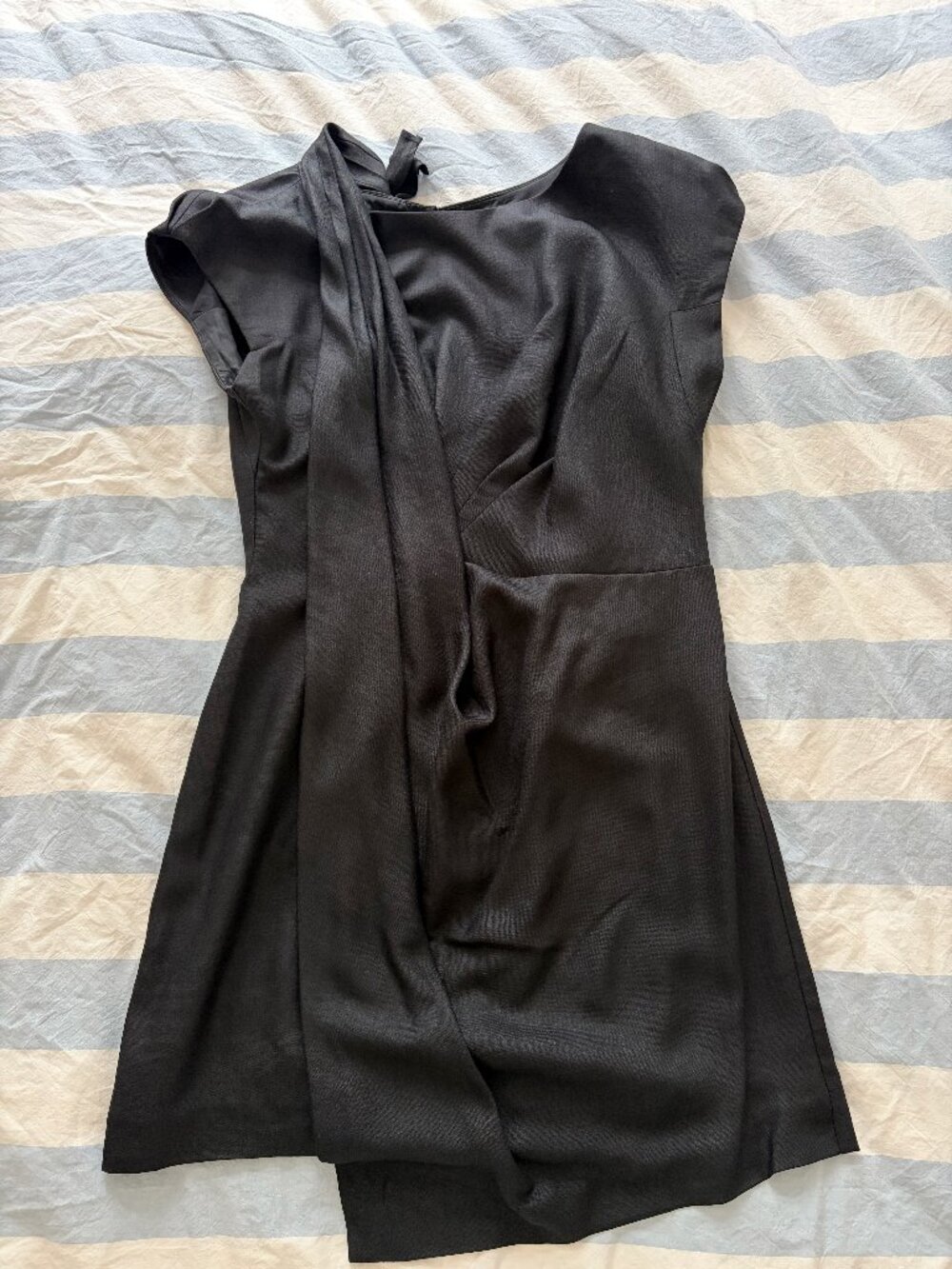 BCBGMAXAZRIA Runway vintage draped black minidress